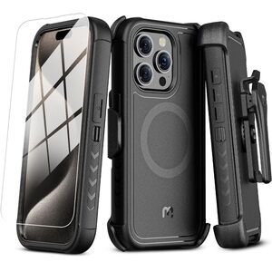 MYBAT PRO Maverick Series iPhone 15 Pro Case with Belt Clip Holster